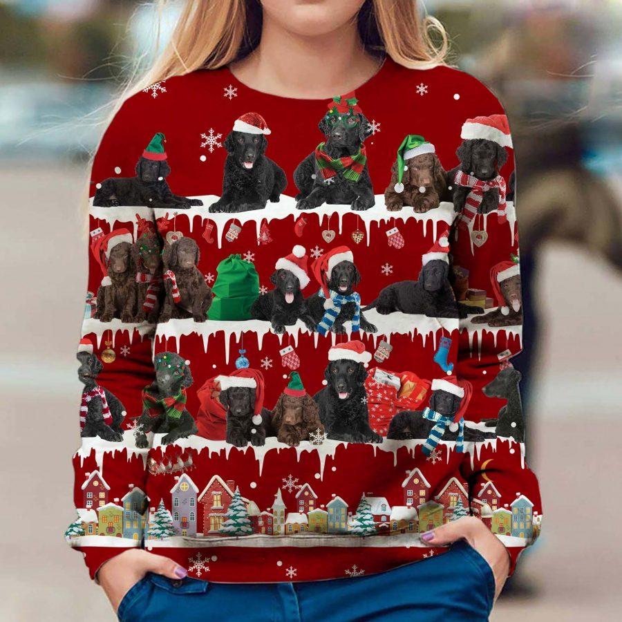 Curly Coated Retriever - Snow Christmas - Premium Sweatshirt