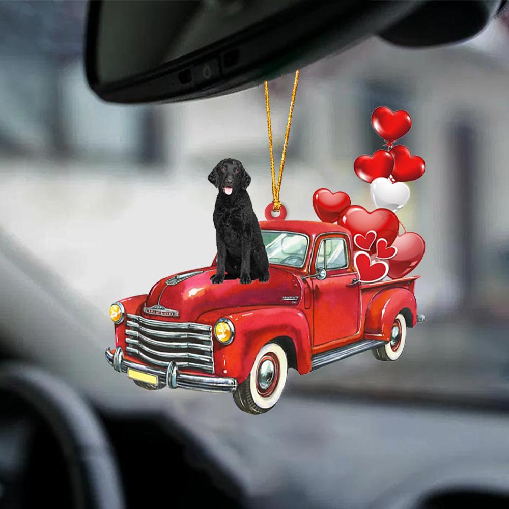 Curly Coated Retriever-Red Sports car-Two Sided Ornament