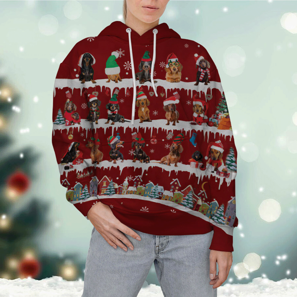 Dachshund - Snow Christmas - 3D Hoodie