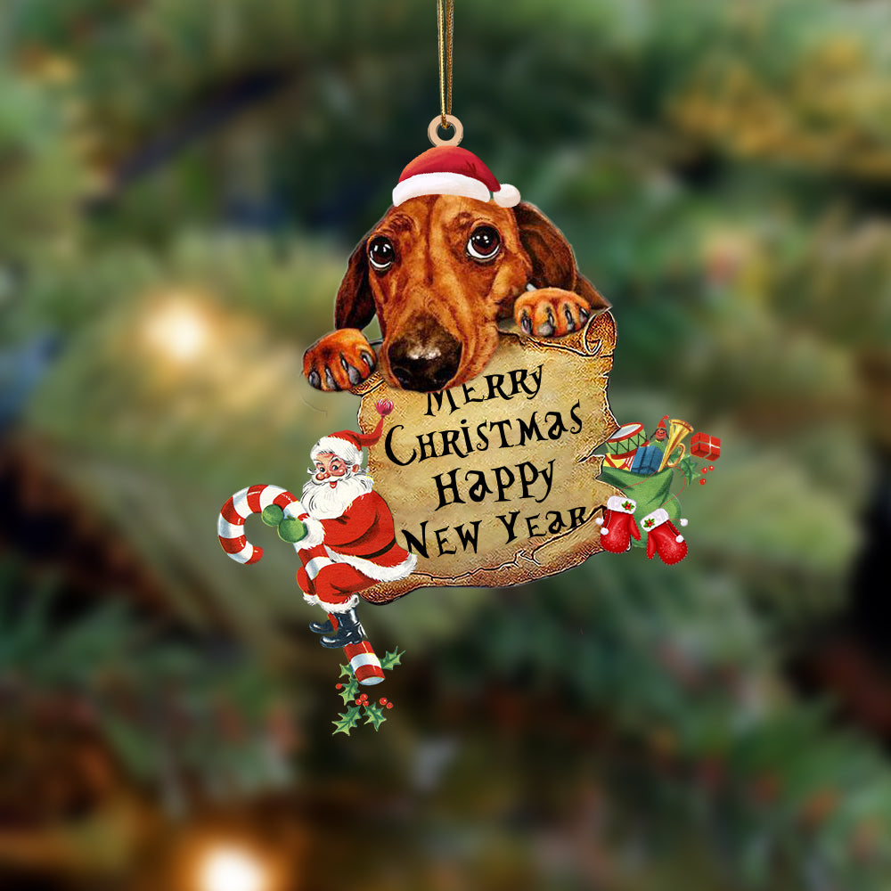 Dachshund-Christams &amp; New Year Two Sided Ornament