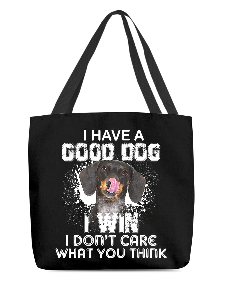 Dachshund-I Win Cloth Tote Bag