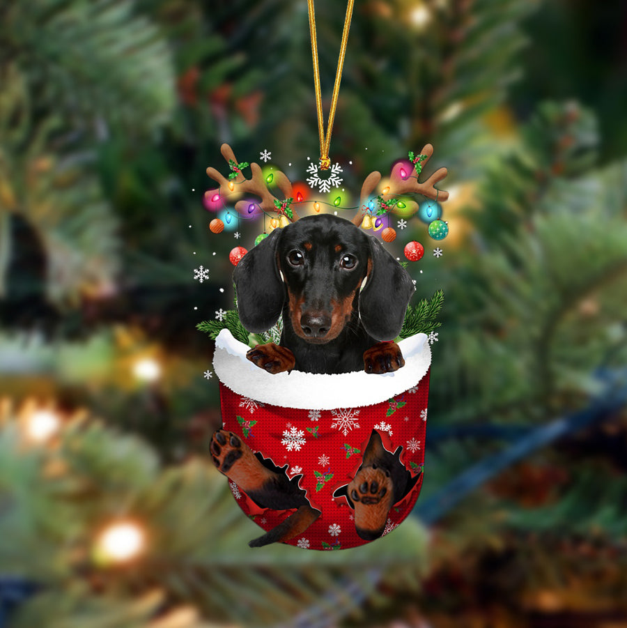 Dachshund-In Christmas Pocket Two Sides Ornament