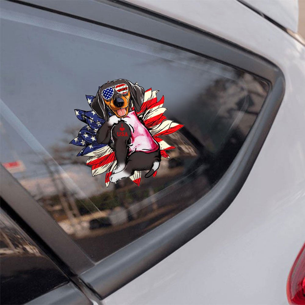 Dachshund Happy Independence Day Car Sticker