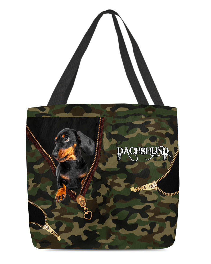 Dachshund Camo Cloth Tote Bag