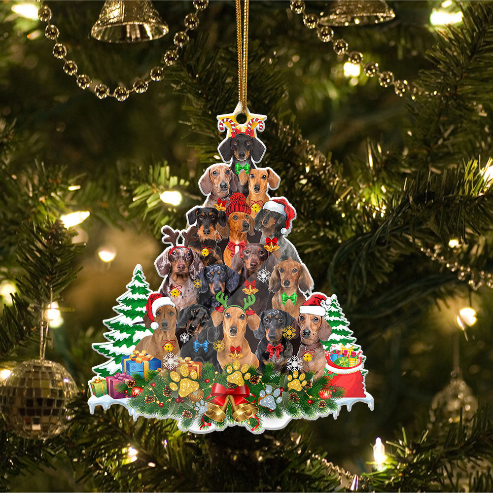 Dachshund Full The Christmas Tree-Two Sided Ornament