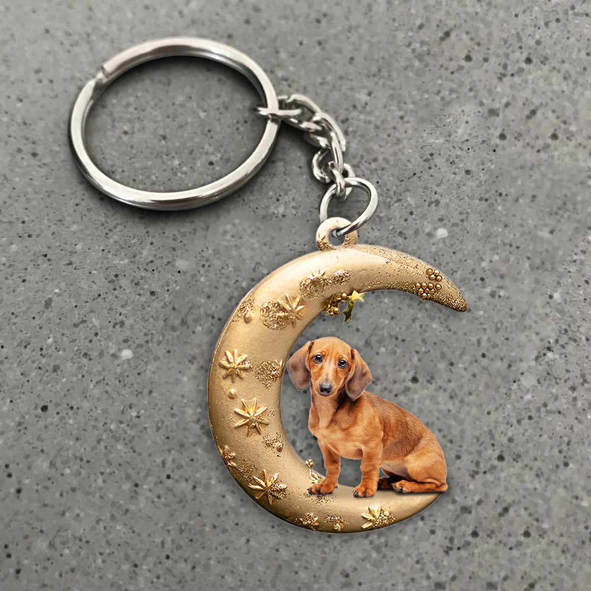 Dachshund (7)-Dog &amp; Moon Flat Acrylic Keychain