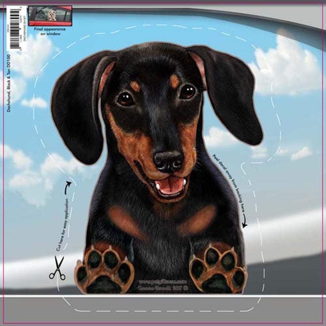 Dachshund (Black &amp; Tan)-On The Move Window Car Sticker