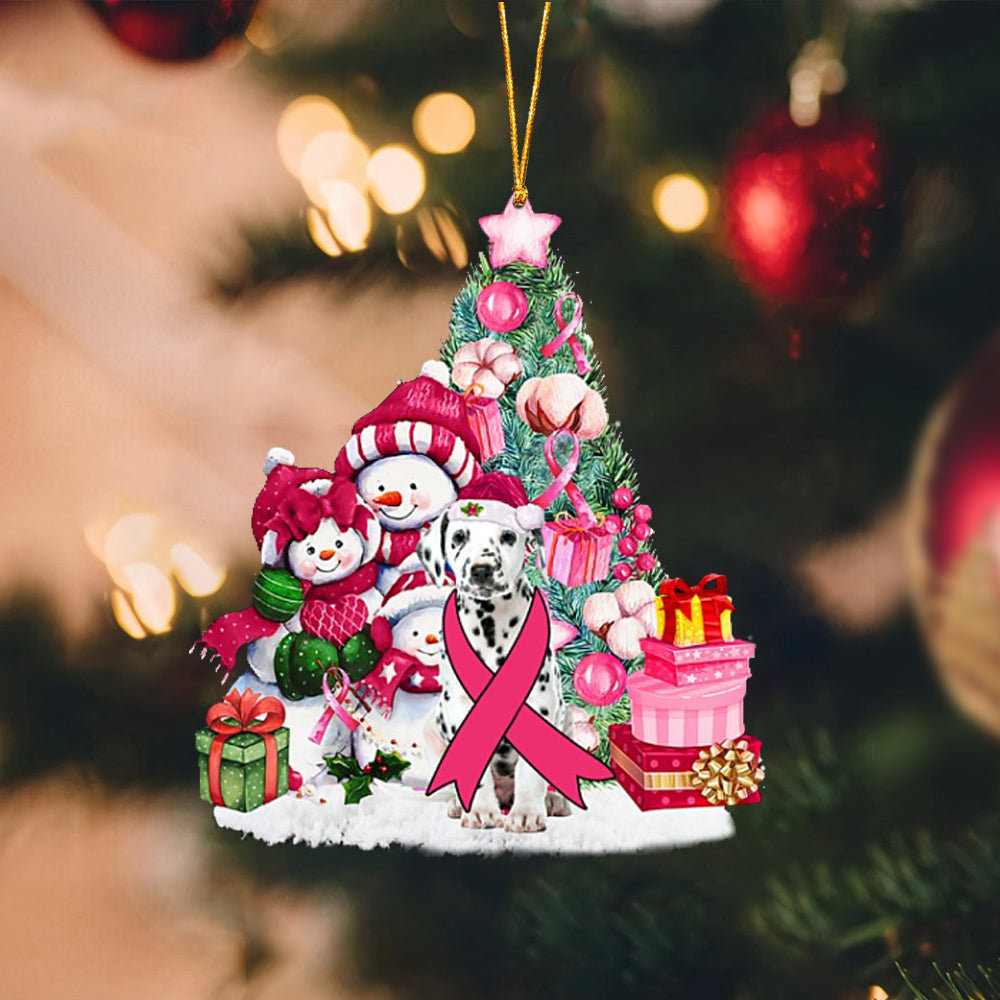 Dalmatian-Christmas in Pink-Two Sided Ornament