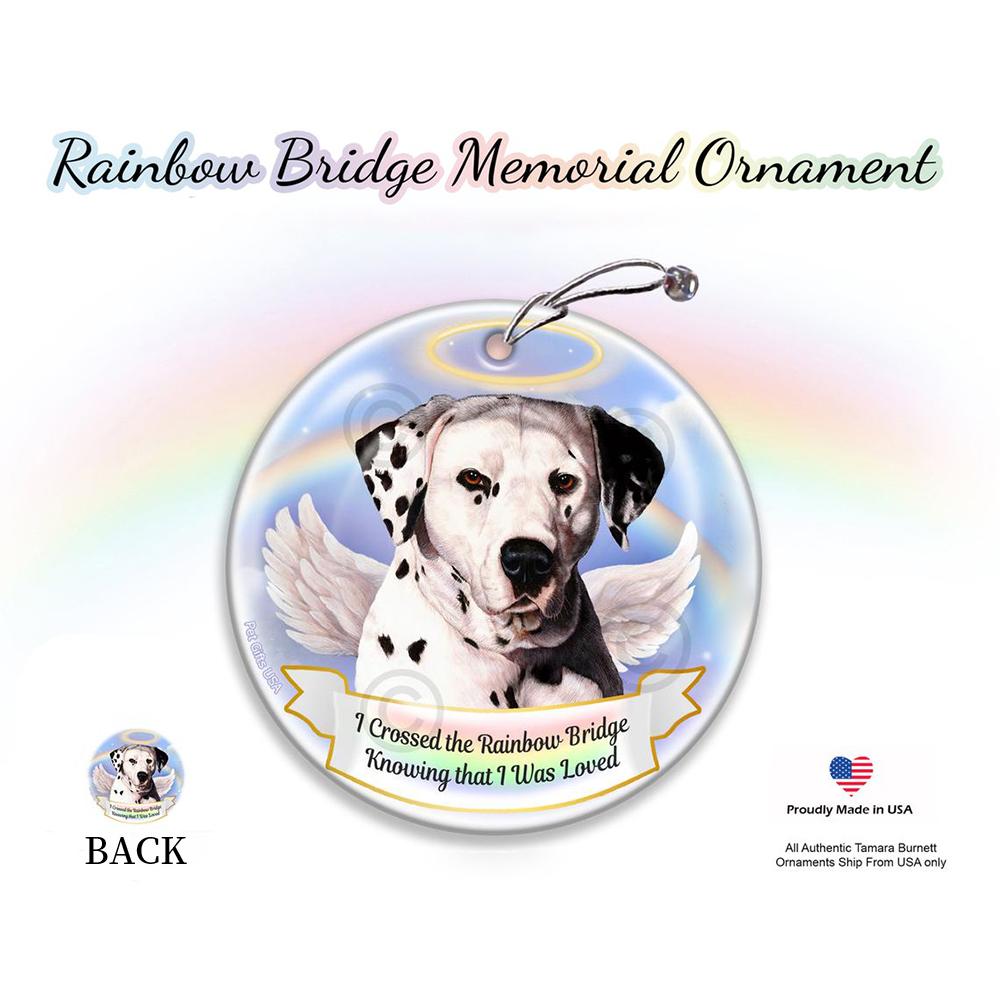 Rainbow Bridge Memorial-Dalmatian Black &amp; White Porcelain Hanging Ornament