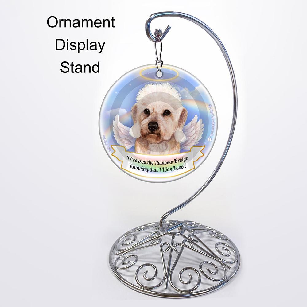 Rainbow Bridge Memorial-Dandie Dinmont Terrier Mustard Porcelain Hanging Ornament