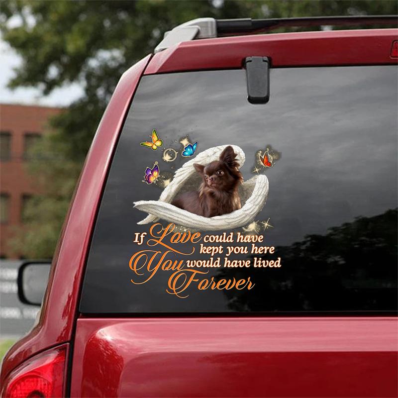 Dark brown chihuahuas Sleeping Angel Lived Forever Decal