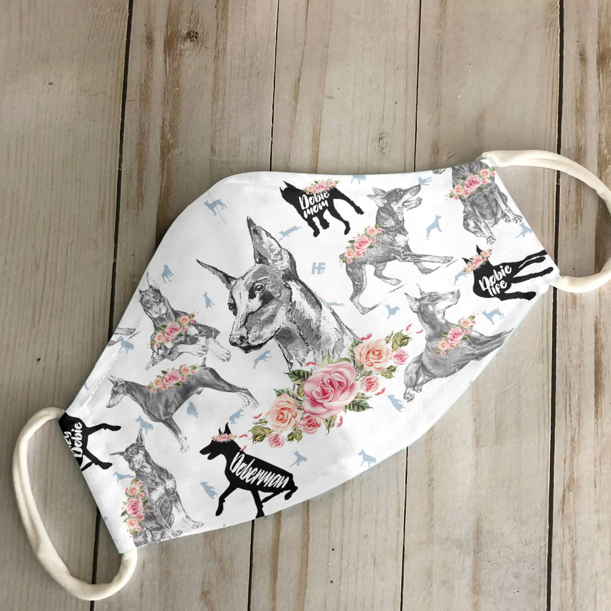 Doberman Floral Vintage EZ07 3006 Face Mask