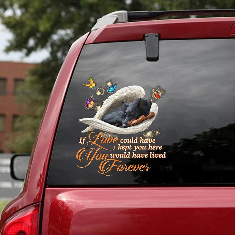 Doberman Pinscher Sleeping Angel Lived Forever Decal