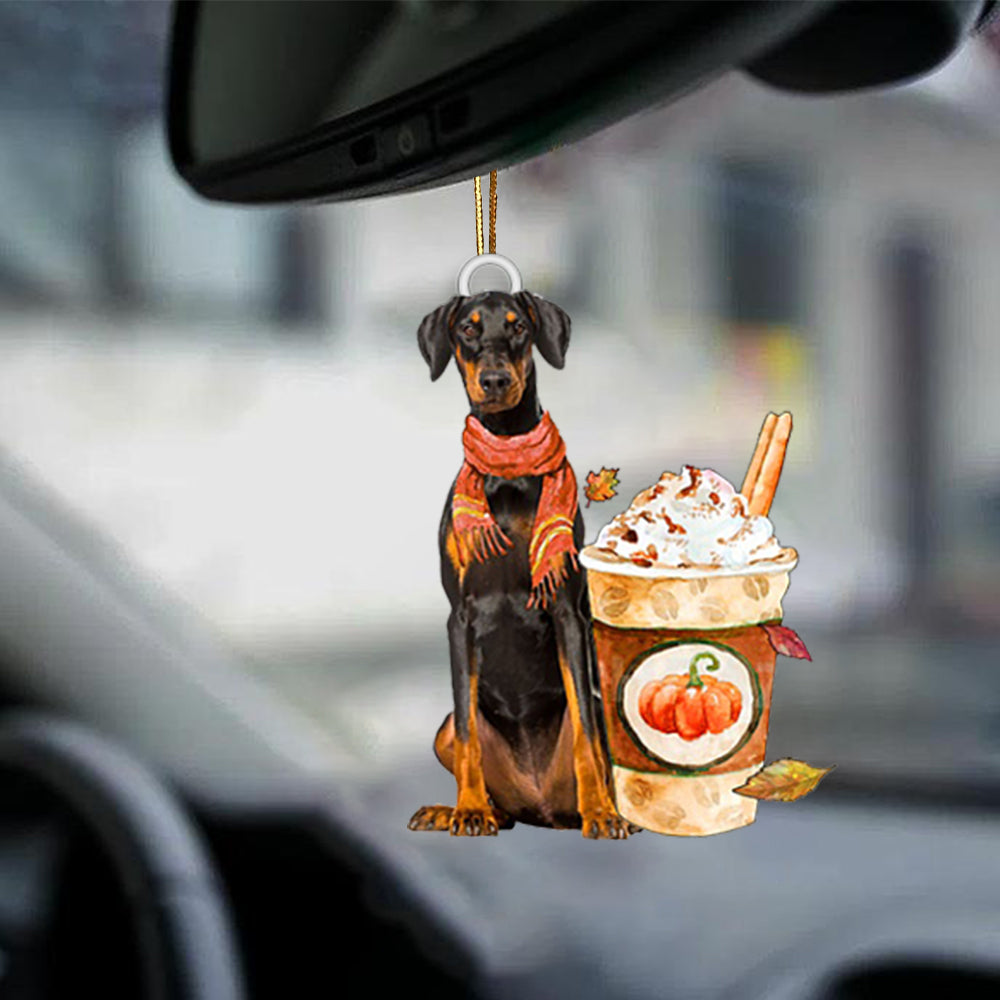 Doberman-Pumpkin Spice Kinda-Two Sided Ornament