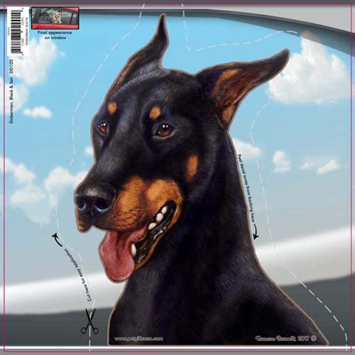Doberman-On The Move Window Car Sticker