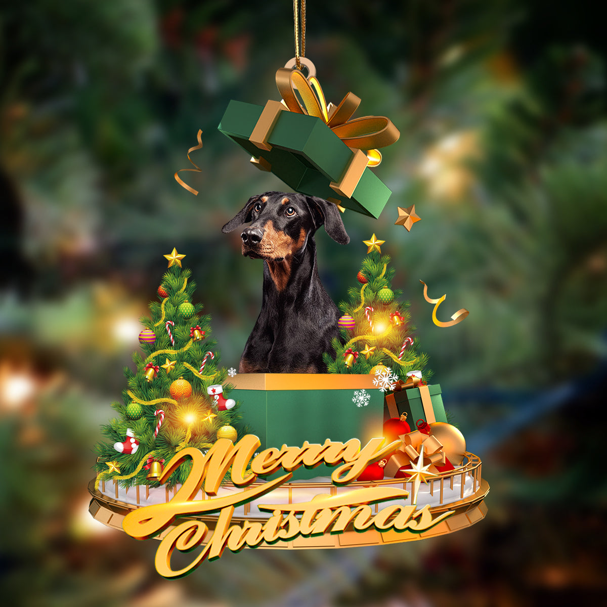 Doberman-Christmas Gifts&amp;dogs Hanging Ornament