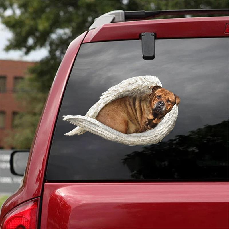 dog-sleeping angel CAR STICKER