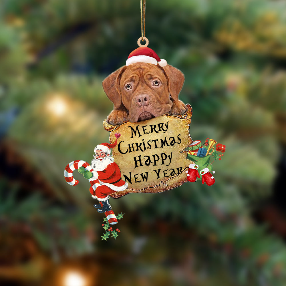 Dogue De Bordeaux-Christams &amp; New Year Two Sided Ornament