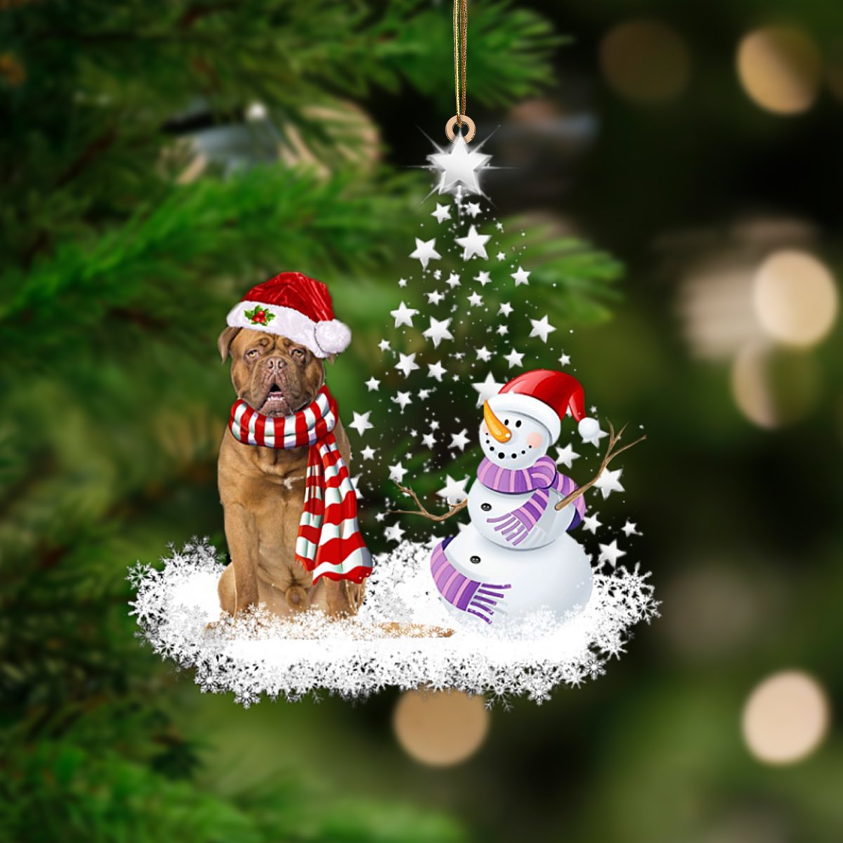 Dogue de Bordeaux-Star Tree Hanging Ornament