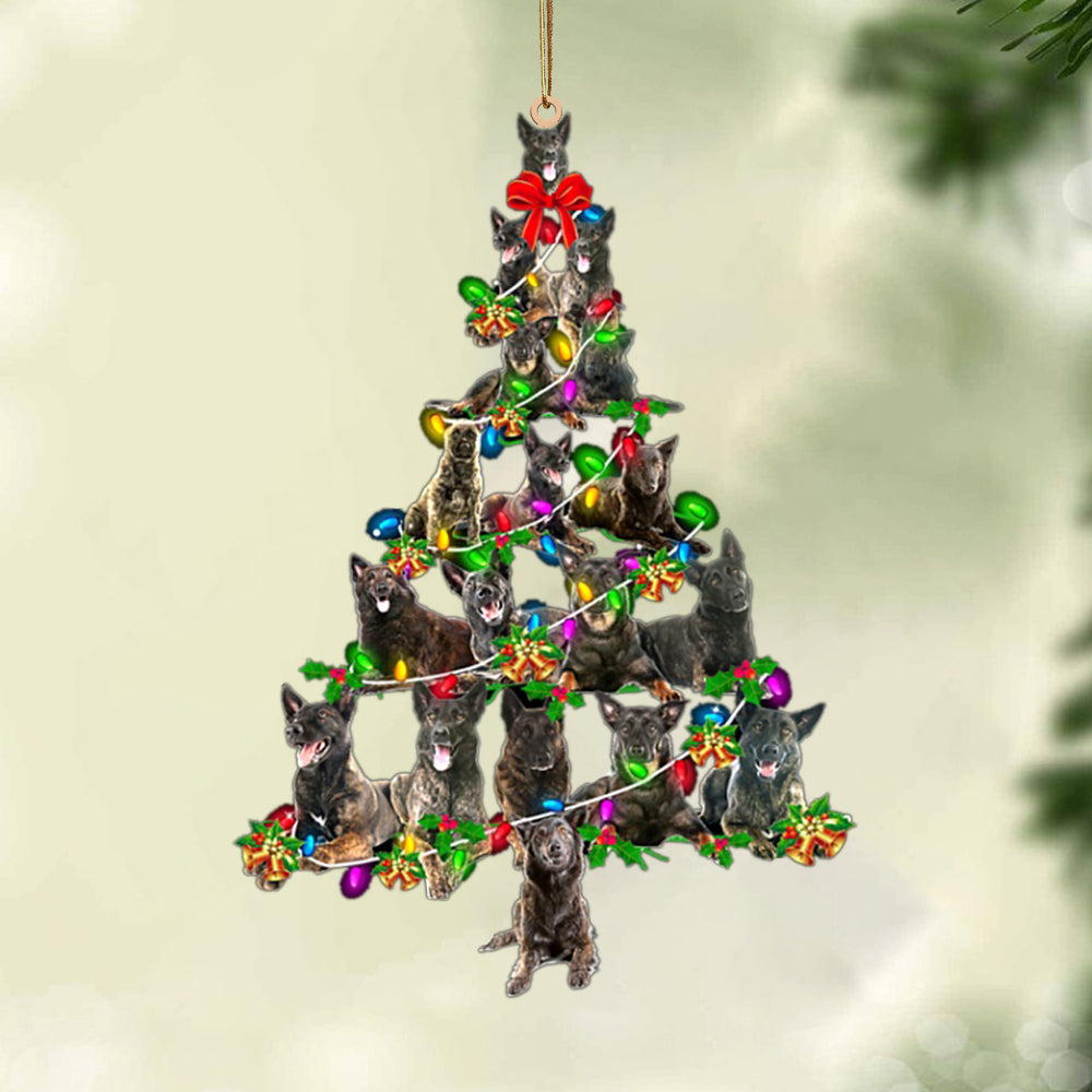 Dutch Shepherd-Christmas Tree Lights-Two Sided Ornament