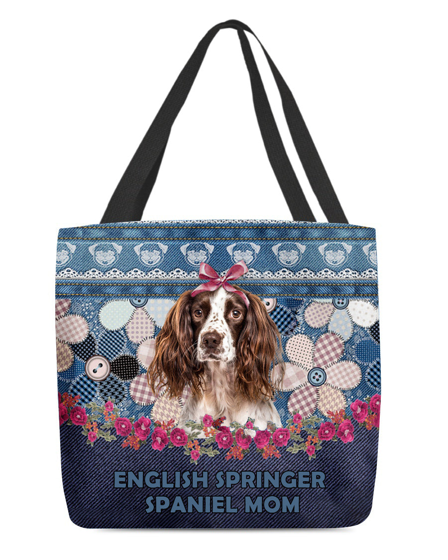 ENGLISH SPRINGER SPANIEL (2)-Flower Jean Gift for you-Cloth Tote Bag