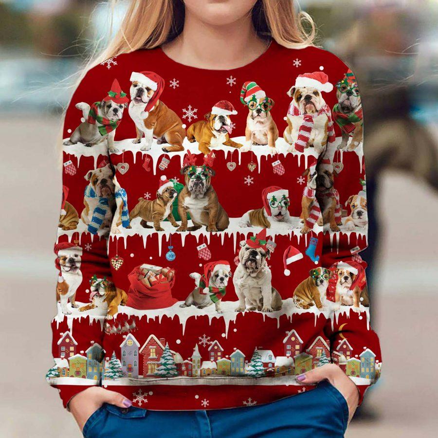 English Bulldog - Snow Christmas - Premium Sweatshirt