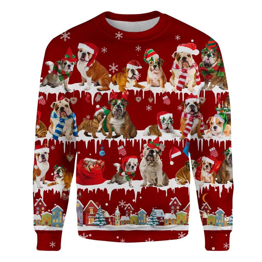 English Bulldog - Snow Christmas - Premium Sweatshirt