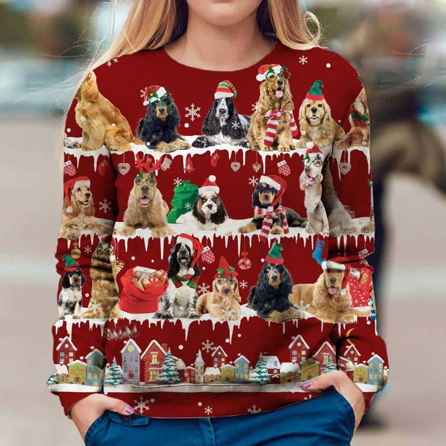 English Cocker Spaniel - Snow Christmas - Premium Sweatshirt