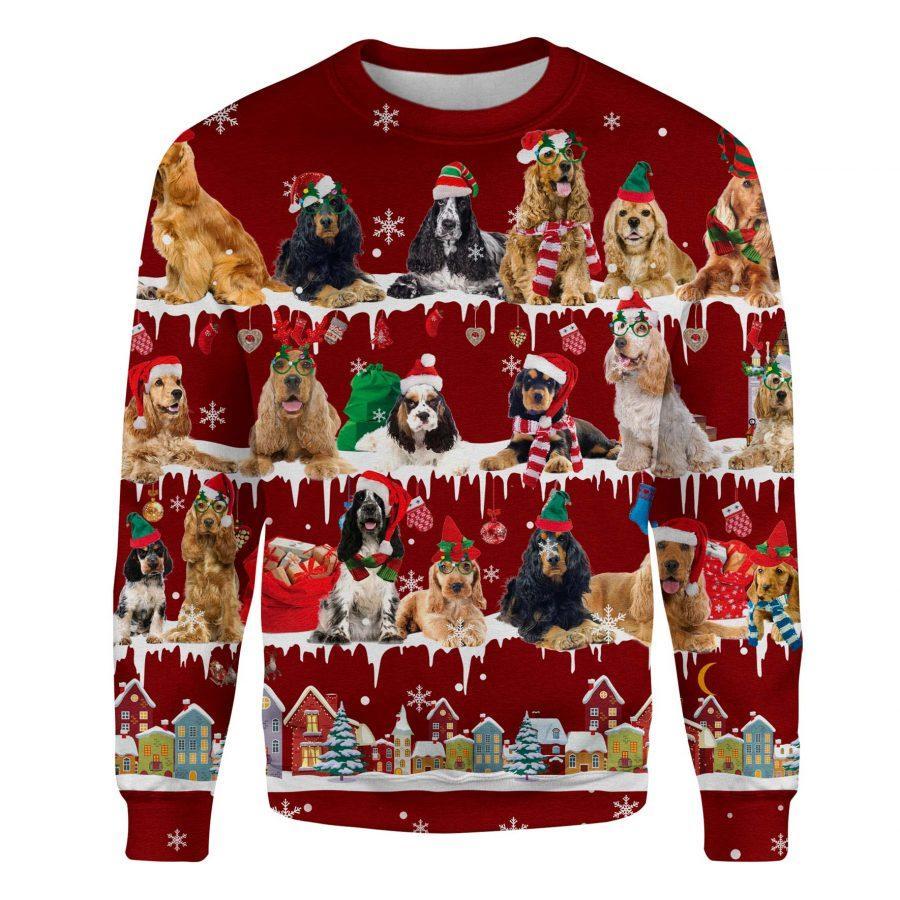 English Cocker Spaniel - Snow Christmas - Premium Sweatshirt