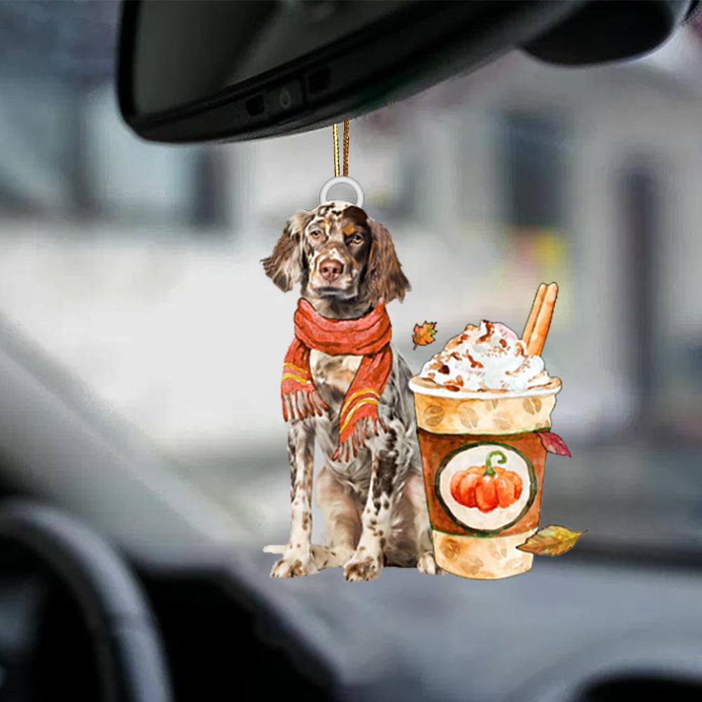 English Setter 1-Pumpkin Spice Kinda-Two Sided Ornament