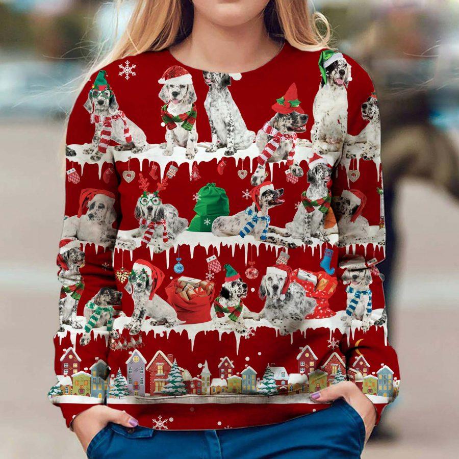English Setter - Snow Christmas - Premium Sweatshirt