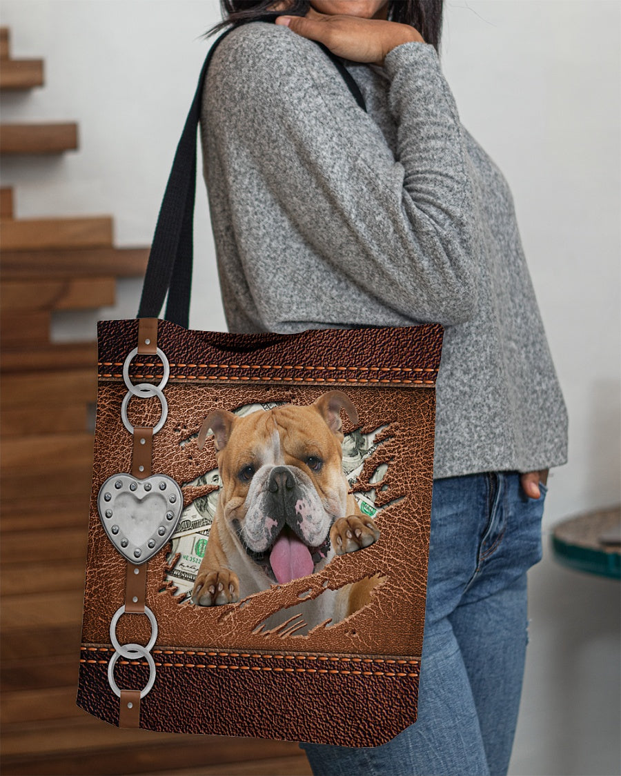 English Bulldog-Let Me Go Out -Cloth Tote Bag