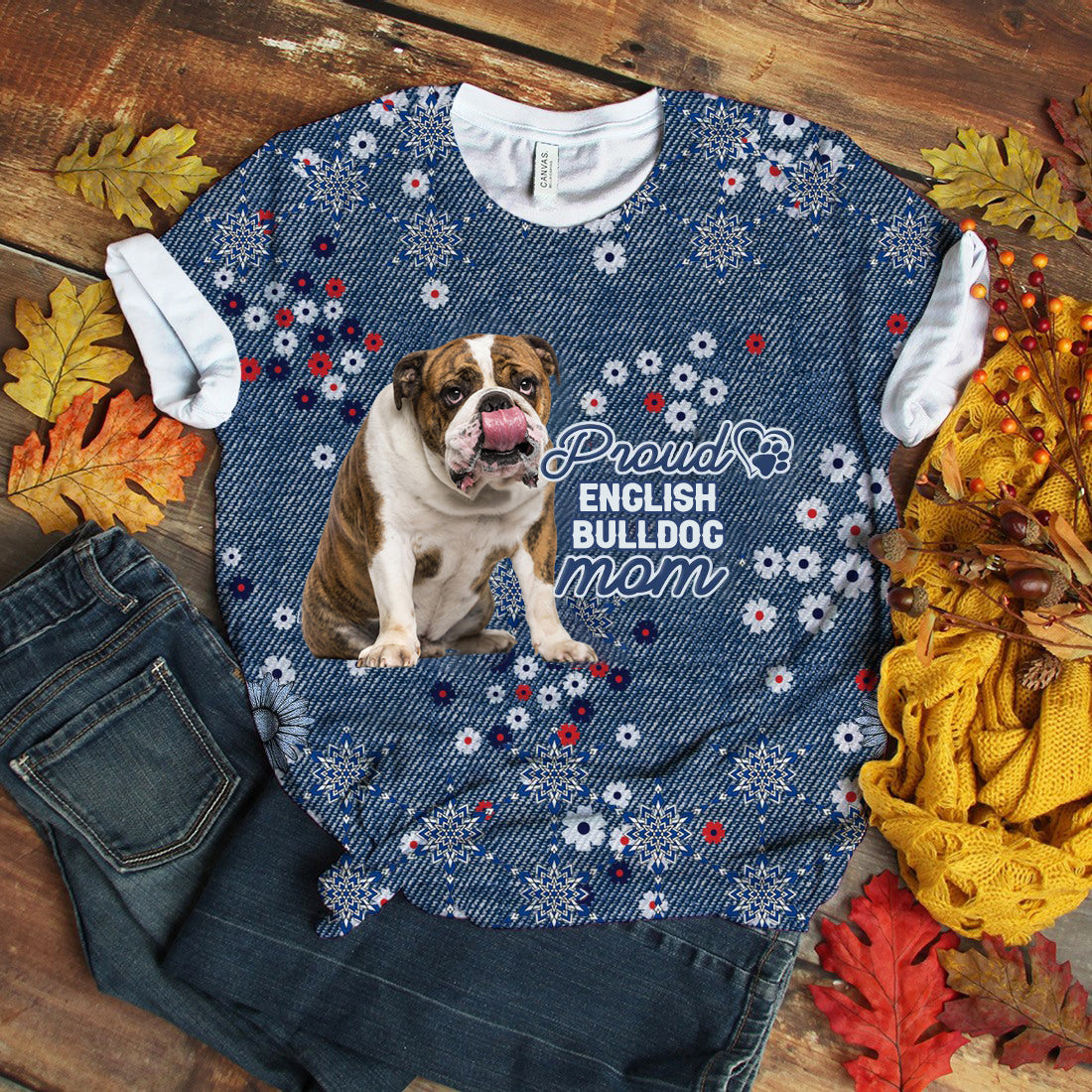 English Bulldog-Pround Mom T-shirt