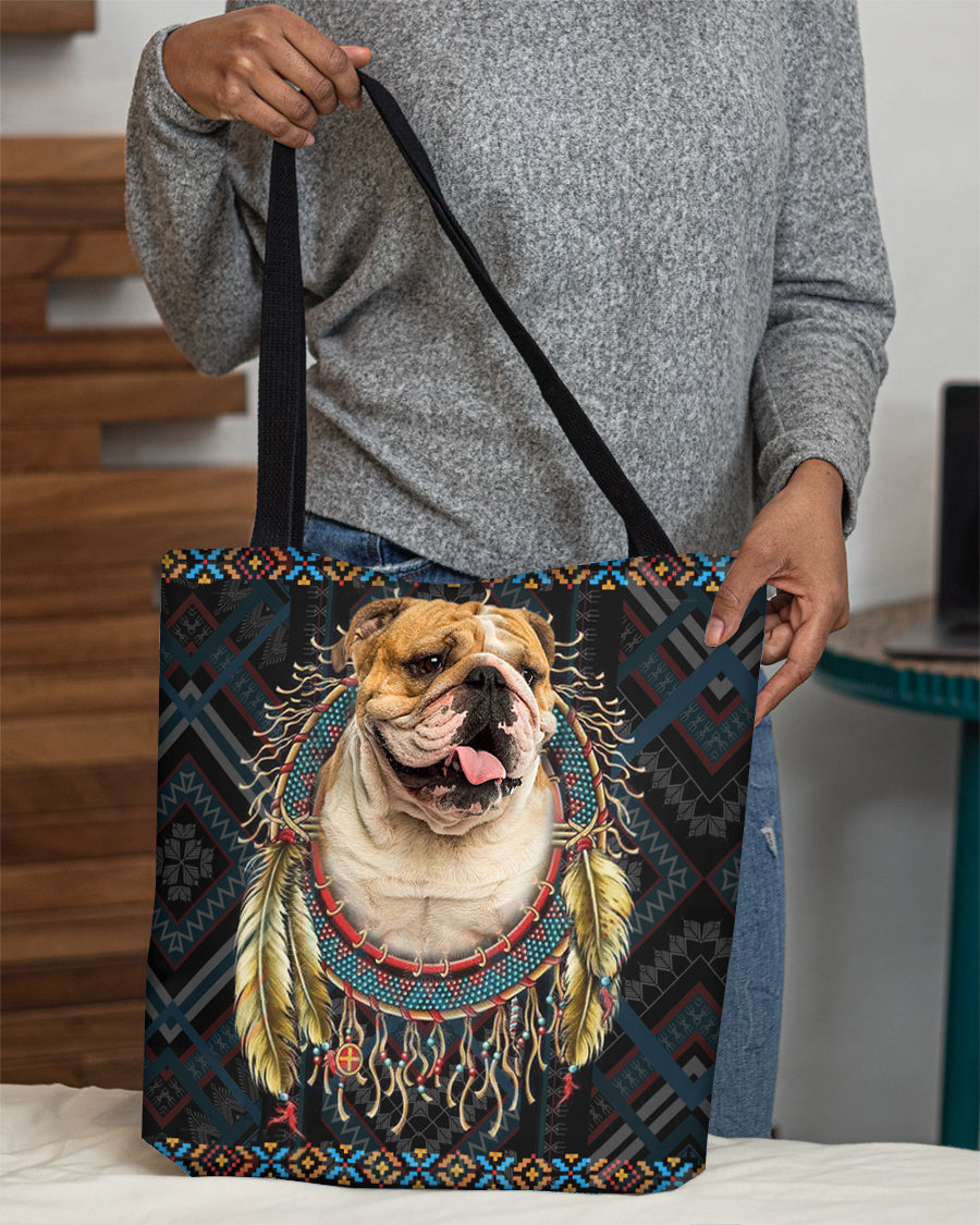 English Bulldog  In Dreamcatcher Cloth Tote Bag