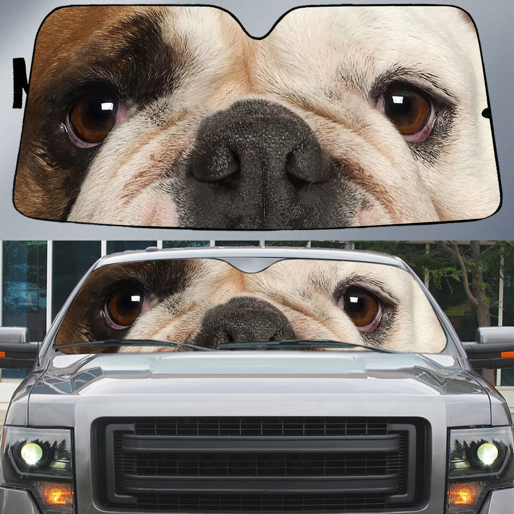 English Bulldog's Eyes-Beautiful Dog Eyes Car Sun Shade Cover Auto Windshield