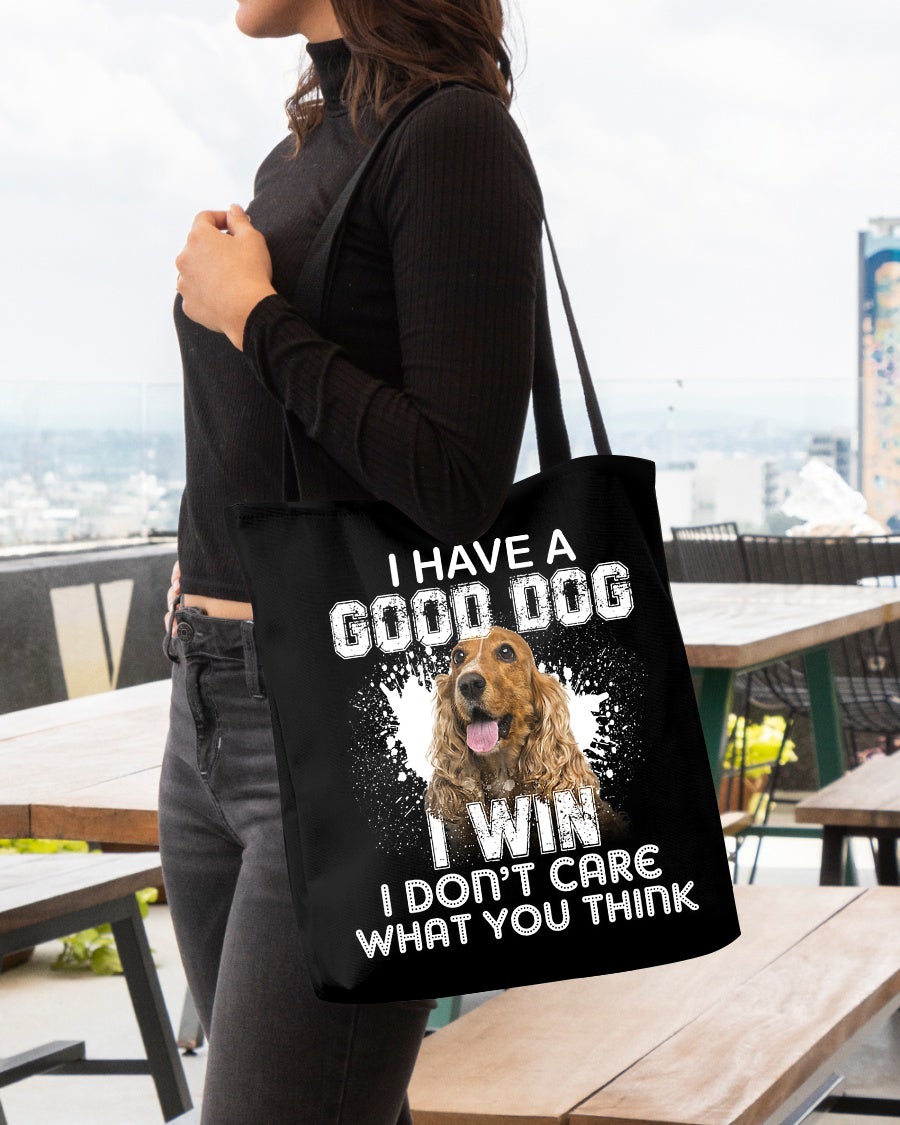 English Cocker Spaniel 2-I Win Cloth Tote Bag