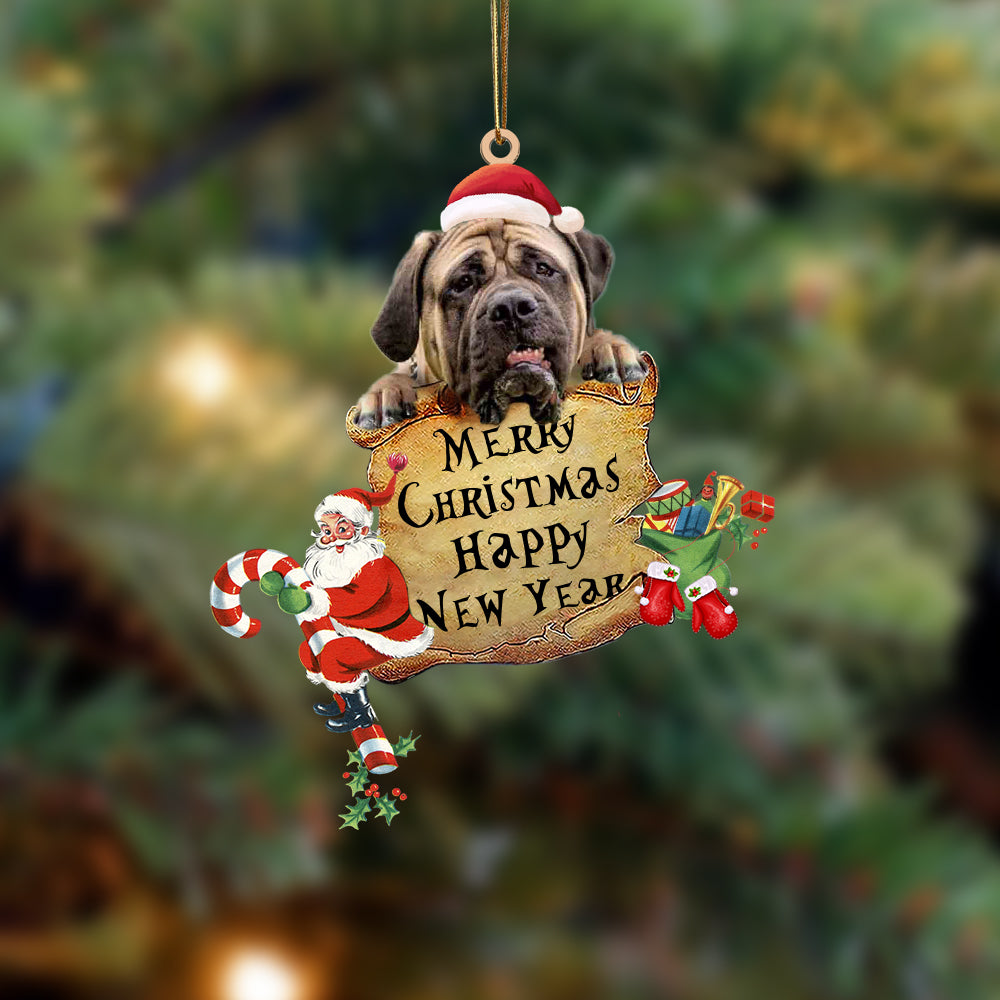 English Mastiff-Christams & New Year Two Sided Ornament