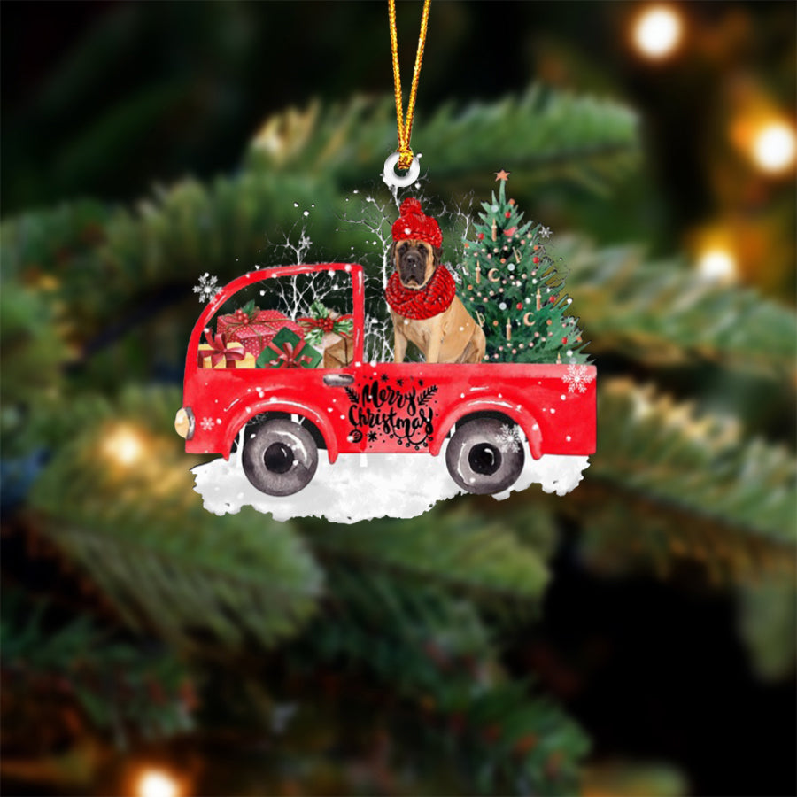 English Mastiff 1-Xmas Truck-Two Sided Ornament