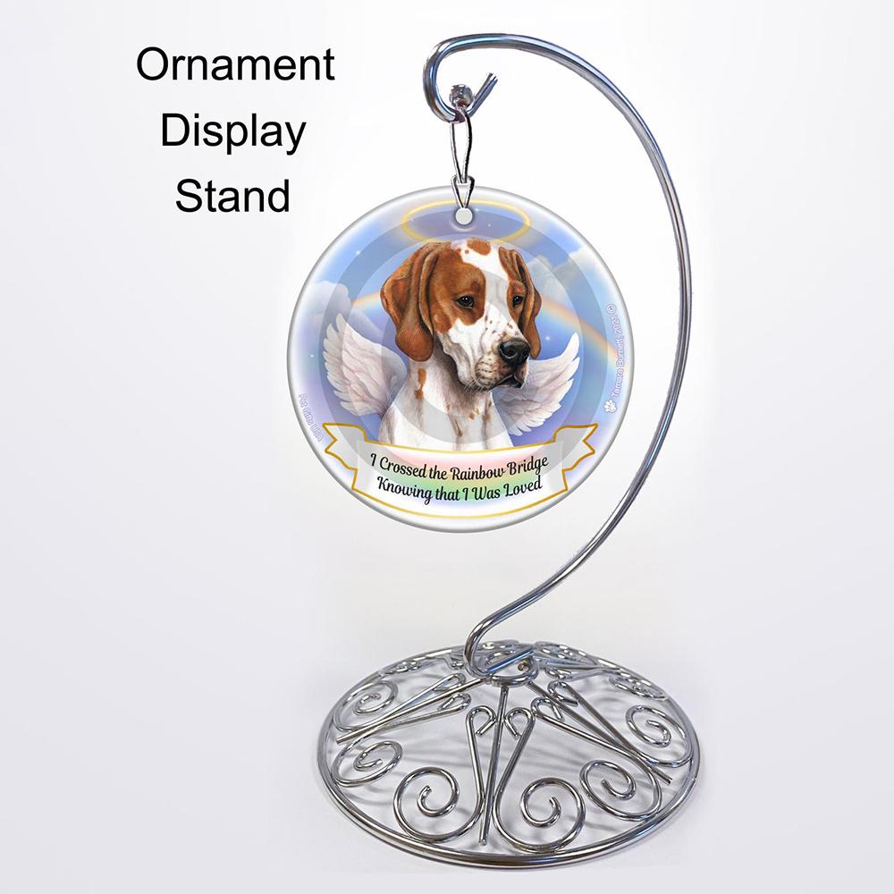 Rainbow Bridge Memorial-English Pointer Red &amp; White Porcelain Hanging Ornament