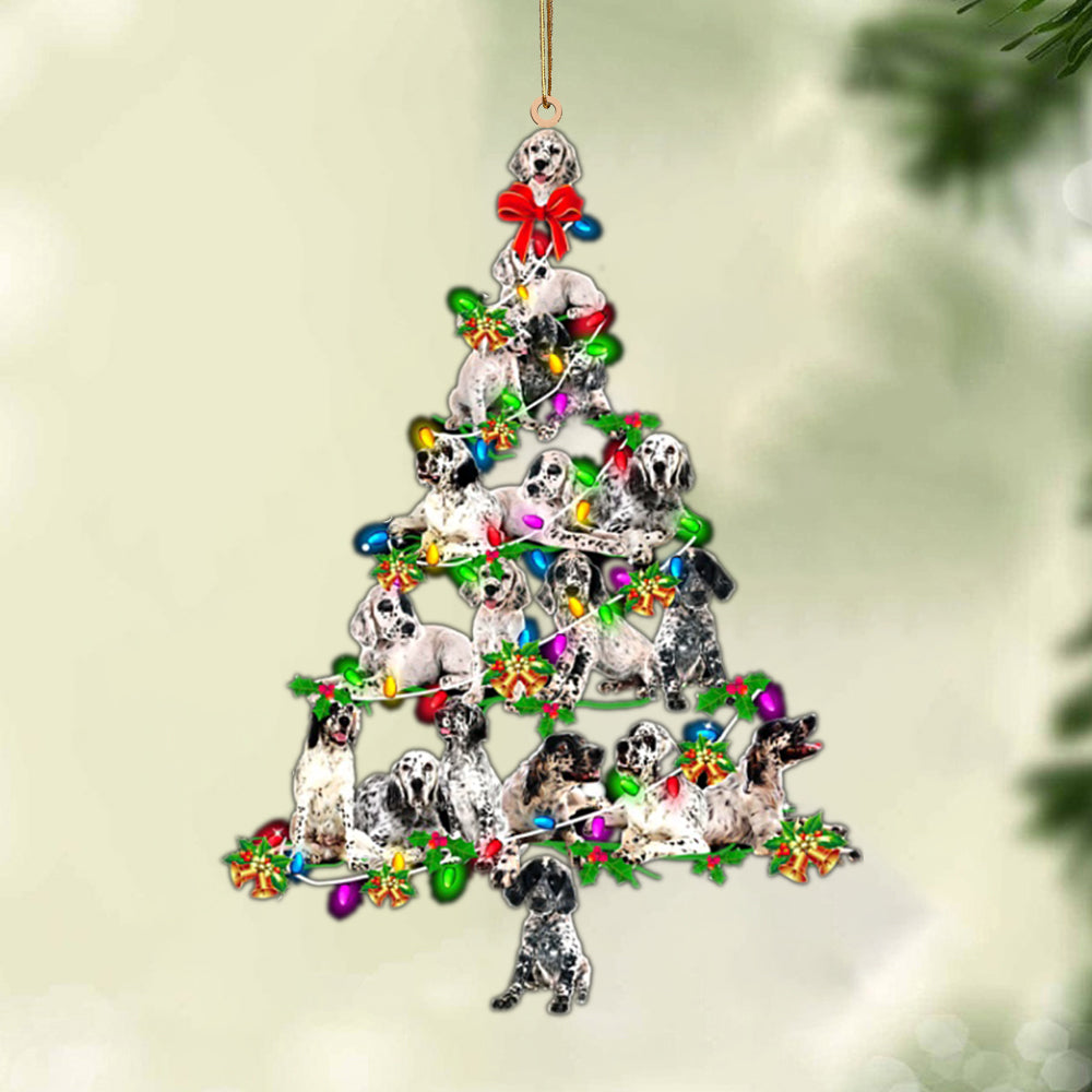 English Setter-Christmas Tree Lights-Two Sided Ornament