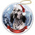 English Setter (Blue) Santa Hat Porcelain Christmas Ornament