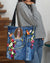 English Springer Spaniel-Cardinal & Cross Flower Cloth Tote Bag