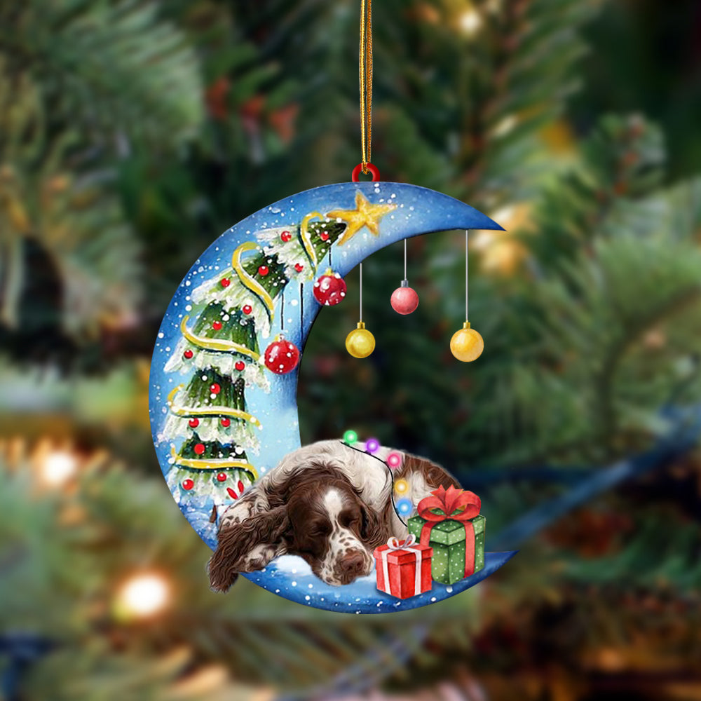 English Springer Spaniel-Sleep On The Moon Christmas Two Sided Ornament