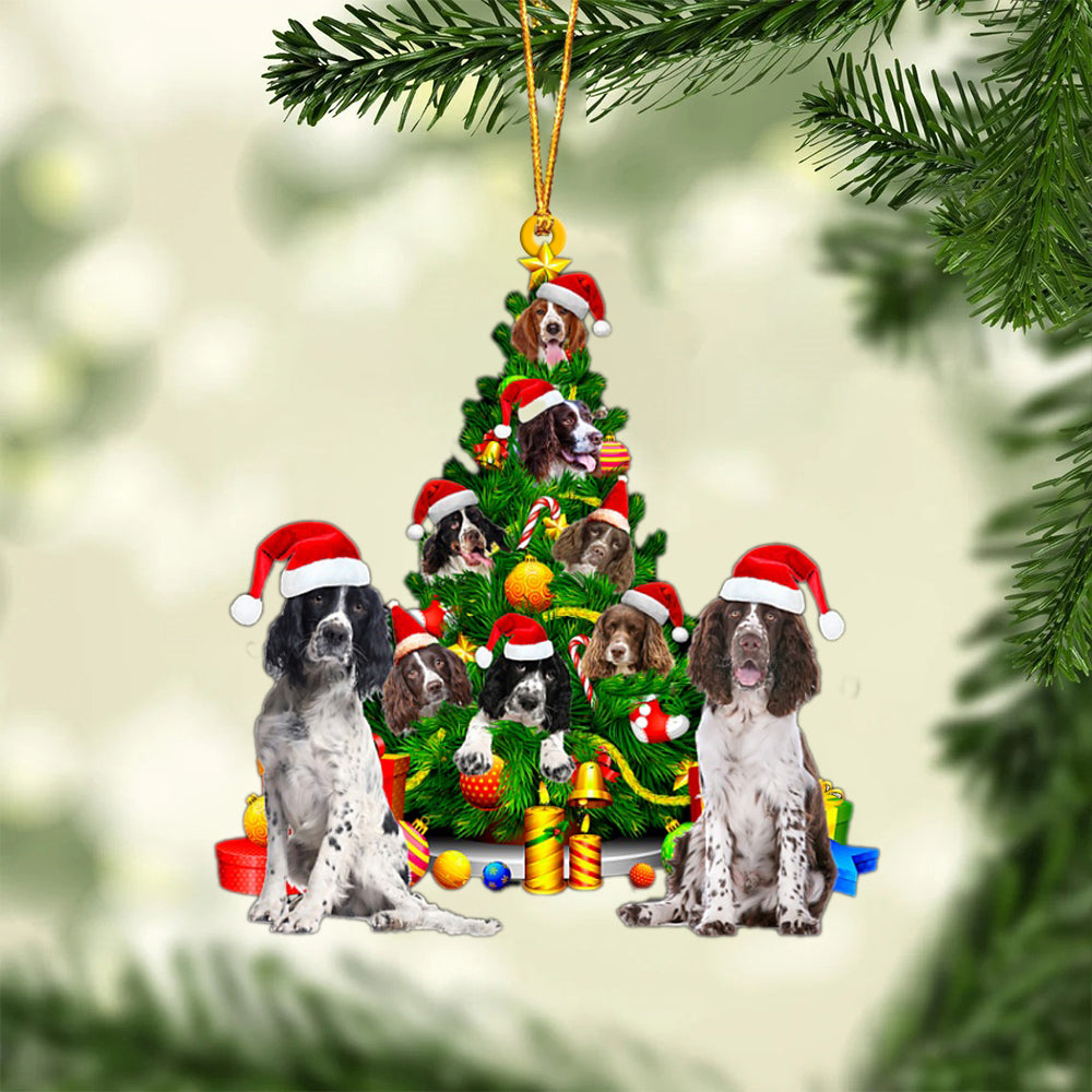 English Springer Spaniel-Xmas Tree&amp;Dog-Two Sided Ornament