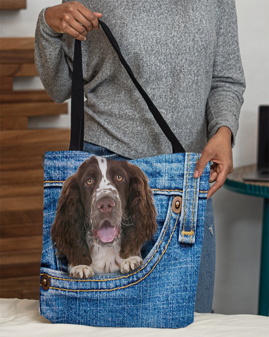English Springer Spaniel-in pocket-Cloth Tote Bag