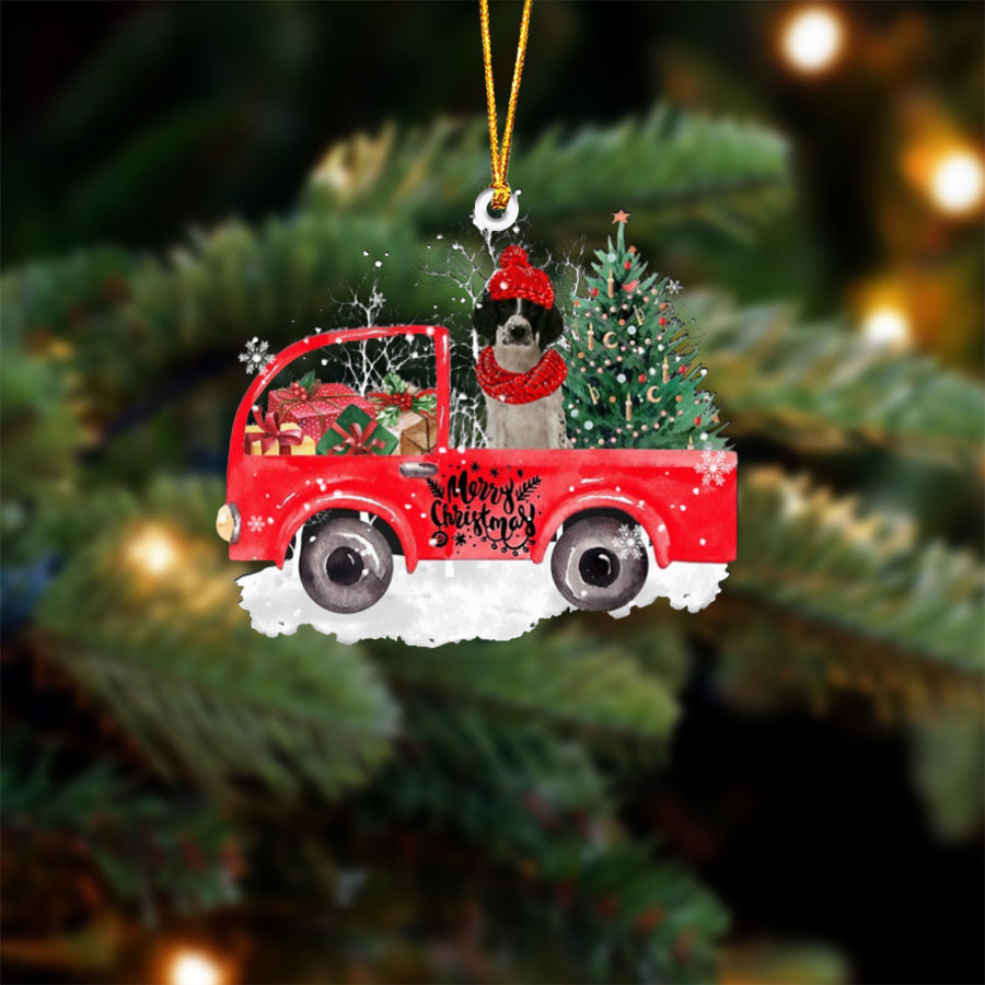 English Springer Spaniel 2-Xmas Truck-Two Sided Ornament