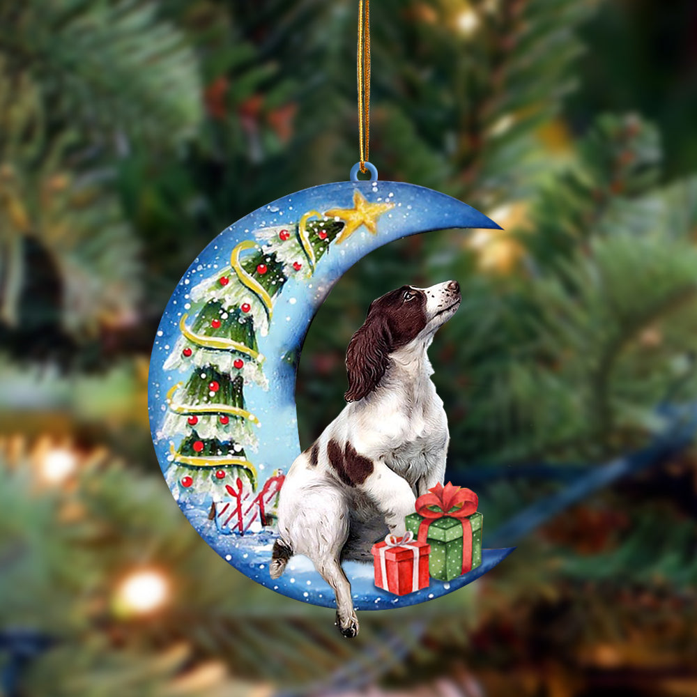 English Springer Spaniel Sit On The Blue Moon-Two Sided Ornament