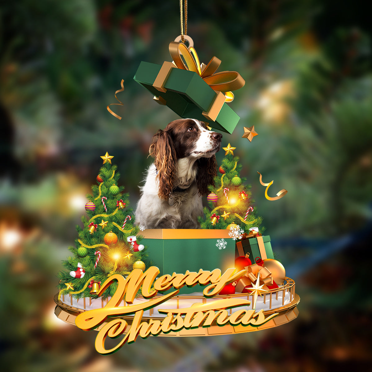 English Springer Spaniel-Christmas Gifts&amp;dogs Hanging Ornament