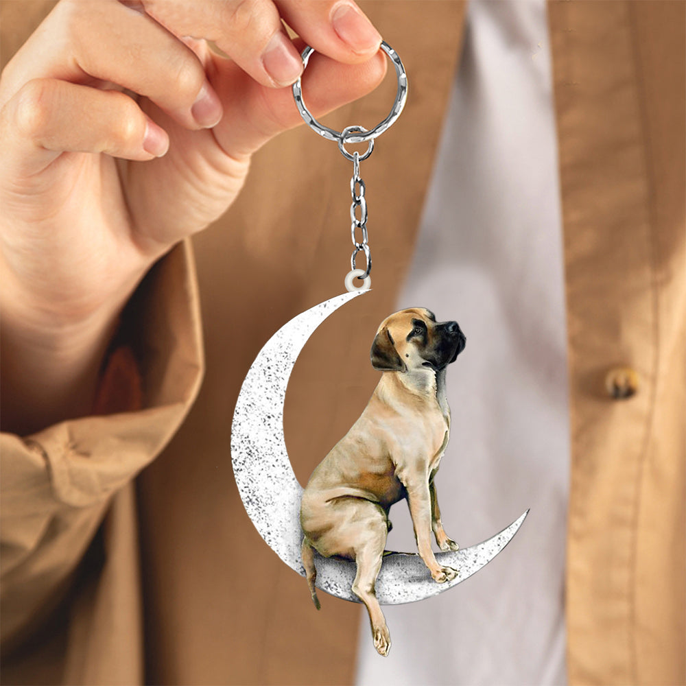 English Mastiff-Sit On The Moon Keychain