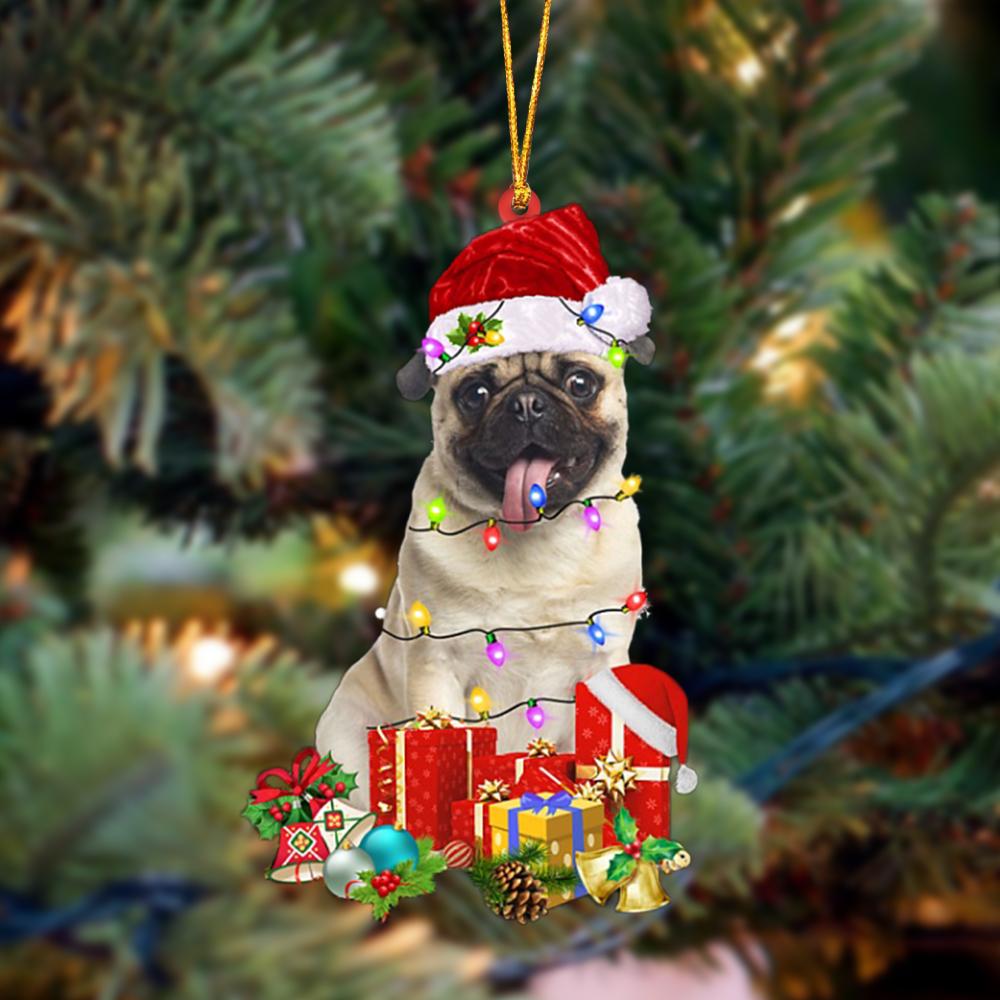 FAWN Pug 1-Dog Be Christmas Tree Hanging Ornament